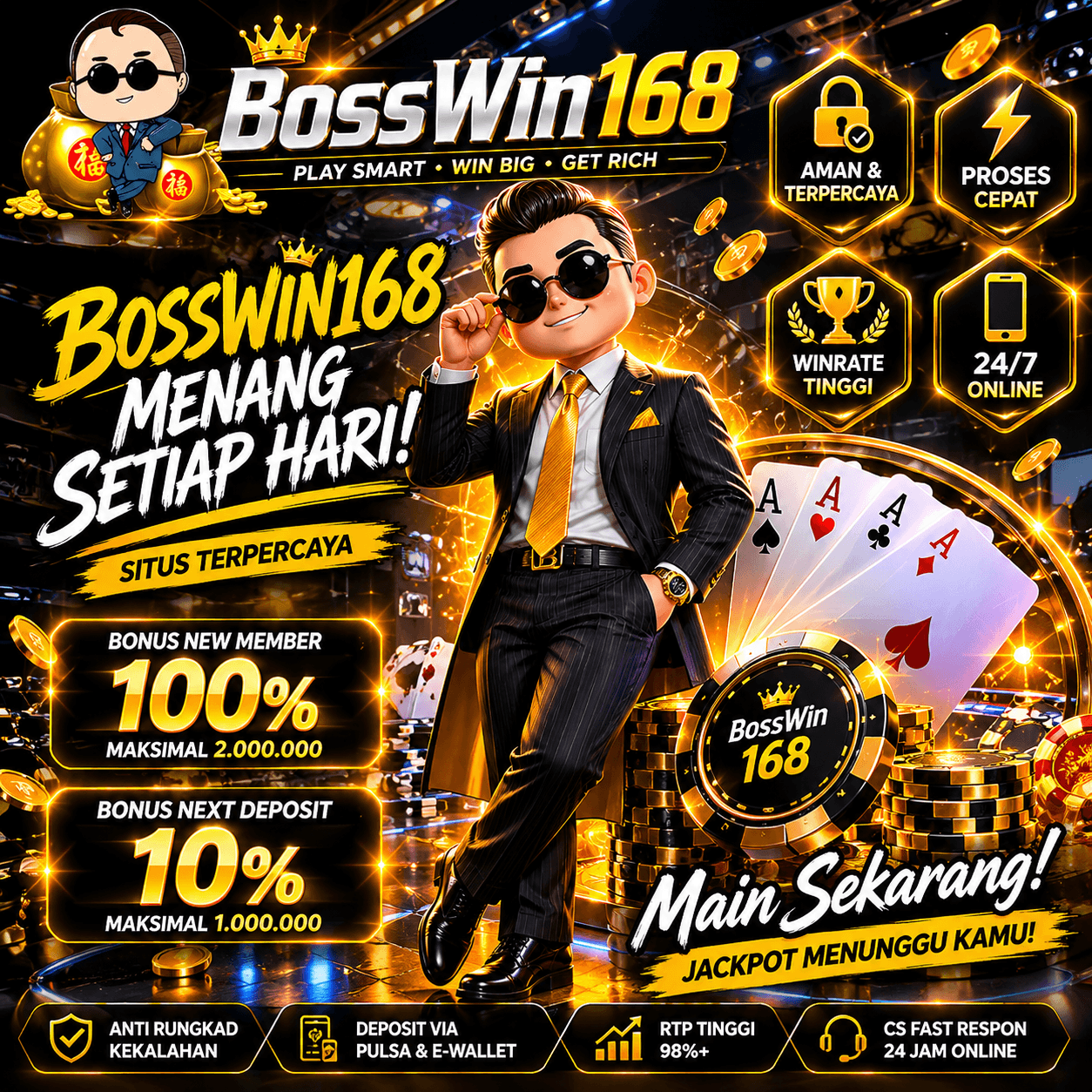 BOSSWIN168 | PRO SLOTTER WAJIB COBAIN INI WEBSITE | PASTI MENANG DAN CUAN BOSS!